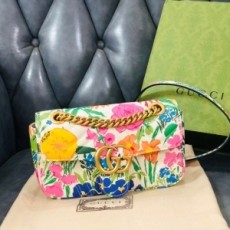 구찌 GUCCI 2021 SS 플라워 프린팅 마몬트 마틀라쎄 미니 숄더백 446744 커스텀