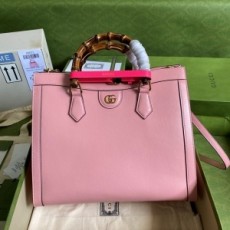 구찌 GUCCI 2021 SS 다이애나 미듐 핑크 토트백 655658 커스텀