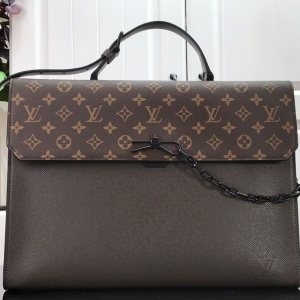 루이비통 LOUIS VUITTON 2021 SS 투톤 로버스토 브리프케이스 딥그린 토트백 M30591 커스텀