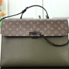 루이비통 LOUIS VUITTON 2021 SS 투톤 로버스토 브리프케이스 그린 토트백 M30591 커스텀
