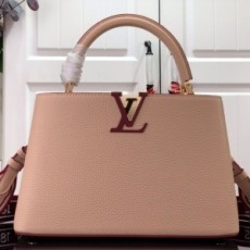 루이비통 LOUIS VUITTON 2021 SS 투톤 카퓌신 BB 미듐 핑크 핸드백 M58608 커스텀