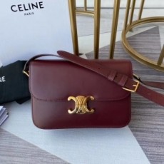 셀린느 CELINE 2021 SS 트리오페 카프스킨 버건디 숄더백 커스텀
