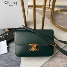 셀린느 CELINE 2021 SS 트리오페 카프스킨 그린 숄더백 커스텀