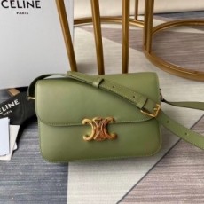 셀린느 CELINE 2021 SS 트리오페 카프스킨 옐로우그린 숄더백 커스텀
