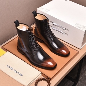 루이비통 LOUIS VUITTON 2021 SS 각인 로고 하이탑 브라운 남성 구두 커스텀
