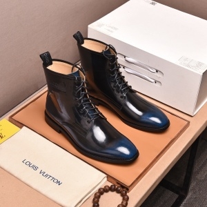 루이비통 LOUIS VUITTON 2021 SS 각인 로고 하이탑 네이비 남성 구두 커스텀