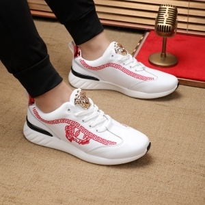 베르사체 VERSACE 2021 SS 로고 자수 남성 슈즈 커스텀