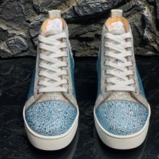 그리스찬 루부탱 CHRISTIAN LOUBOUTIN 2021 SS 로고 패치 하이탑 커플 슈즈 커스텀