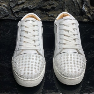 그리스찬 루부탱 CHRISTIAN LOUBOUTIN 2021 SS 스터드 화이트 커플 슈즈 커스텀
