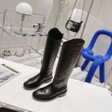 질샌더 JIL SANDER 2021 SS 스티치 레더 블랙 여성 롱부츠 커스텀