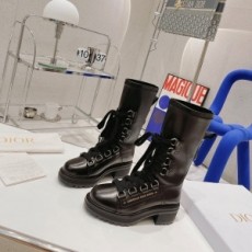 디올 DIOR 2021 SS 버클 끈장식 레더 블랙 여성 중부츠 커스텀