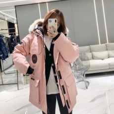 캐나다구스 CANADA GOOSE 2021 SS 코요테퍼 패치로고 핑크 커플 패딩 커스텀