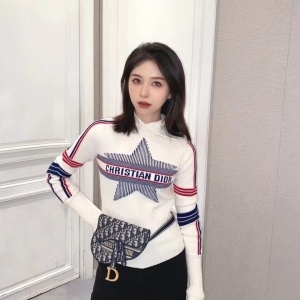 디올 DIOR 2021 SS 캐릭터 로고 여성 긴팔 니트 커스텀
