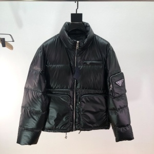 프라다 PRADA 2021 SS 포켓 삼각로고 유광 남성 패딩 커스텀