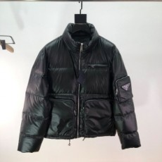 프라다 PRADA 2021 SS 포켓 삼각로고 유광 남성 패딩 커스텀