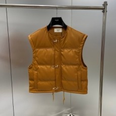 셀린느 CELINE 2021 SS 버클단추 퀄팅 포켓 카멜 여성 패딩조끼 커스텀급