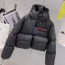 프라다 PRADA 2021 SS 띠로고 지퍼 포켓 블랙 여성 패딩 커스텀급