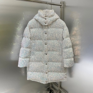 몽클레어 MONCLER 2021 SS 퀄팅 후드 펄 화이트 여성 패딩 커스텀급