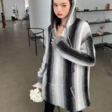 셀린느 CELINE 2021 SS 스트라이프 후드 여성 니트 상의 커스텀급