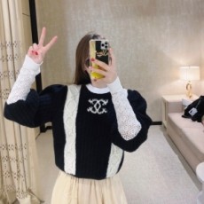 샤넬 CHANEL 2021 SS 스트라이프 라인 여성 니트 상의 커스텀급