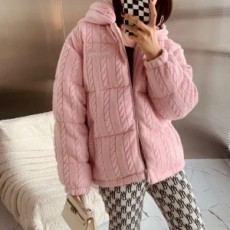 미우미우 MIUMIU 2021 SS 니트 포켓 후드 핑크 여성 패딩 커스텀급