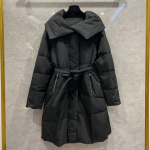 막스마라 MAXMARA 2021 SS 지퍼 포켓 벨트 블랙 여성 롱패딩 커스텀급