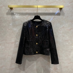 셀린느 CELINE 2021 SS 반짝이 포켓 블랙 여성 자켓 커스텀급