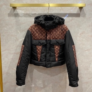 루이비통 LOUIS VUITTON 2021 SS 모노그램 투톤 후드 여성 패딩 커스텀급