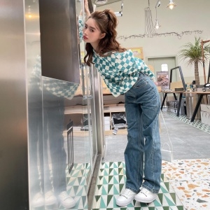 루이비통 LOUIS VUITTON 2021 SS 체크 다미에 여성 니트 상의 커스텀급