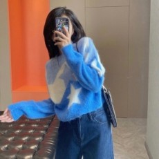 미우미우 MIUMIU 2021 SS 스타무늬 여성 니트 상의 커스텀급