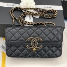 샤넬 CHANEL 2021 SS CC로고 올블랙 더블 플랩백 A57275 커스텀급