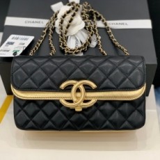 샤넬 CHANEL 2021 SS CC로고 블랙골드 더블 플랩백 A57275 커스텀급