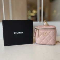 샤넬 CHANEL 2021 SS 미니 클래식 코스메틱 진주 손목스트랩 핑크 파우치백 AP2161 커스텀급
