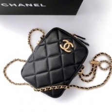 샤넬 CHANEL 2021 SS 마이 퍼펙트 캐비어 블랙 카메라 케이스백 AS2857 커스텀급