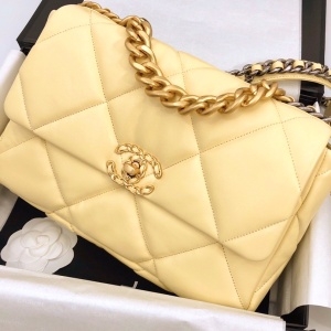 샤넬 CHANEL 2021 SS 19 플랩 메탈 체인 옐로우 제니백 AS1161 커스텀급