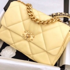 샤넬 CHANEL 2021 SS 19 플랩 메탈 체인 옐로우 제니백 AS1161 커스텀급