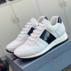 프라다 PRADA 2021 SS 투톤 블랙텝 레더 남성 슈즈 커스텀급