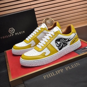 필립플레인 PHILIPP PLEIN  2021 SS 캐릭터 투톤 옐로우 남성 슈즈 커스텀급