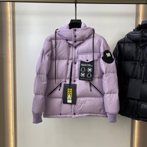 몽클레어 MONCLER 2021 SS 패치로고 후드 퀄팅 지퍼 보라 남성 패딩 커스텀급