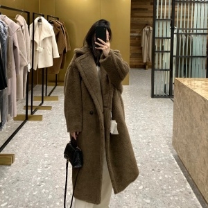 막스마라 MAXMARA 2021 SS 캐시미어 브라운그레이 여성 롱코트 커스텀급