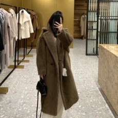 막스마라 MAXMARA 2021 SS 캐시미어 브라운그레이 여성 롱코트 커스텀급