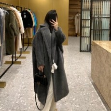 막스마라 MAXMARA 2021 SS 캐시미어 딥그레이 여성 롱코트 커스텀급