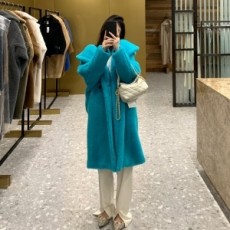 막스마라 MAXMARA 2021 SS 캐시미어 티파니블루 여성 롱코트 커스텀급