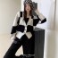 샤넬 CHANEL 2021 SS 체크무늬 플라워 단추 여성 니트 가디건 커스텀급