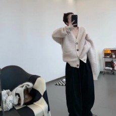 아크네 ACNE 2021 SS 캐시미어 포켓 베이지 여성 니트 가디건 커스텀급