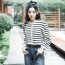 셀린느 CELINE 2021 SS 스트라이프 포켓 블랙 여성 니트 가디건 커스텀급