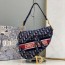 디올 DIOR 2021 SS 오블리크 띠로고 네이비 벨벳 여성 새들백 미러급