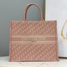 디올 DIOR 2021 SS 오블리크 띠로고 핑크 라지 여성 북 토트백 미러급