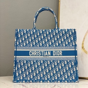 디올 DIOR 2021 SS 오블리크 띠로고 블루 여성 라지 북 토트백 미러급