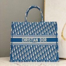 디올 DIOR 2021 SS 오블리크 띠로고 블루 여성 라지 북 토트백 미러급
